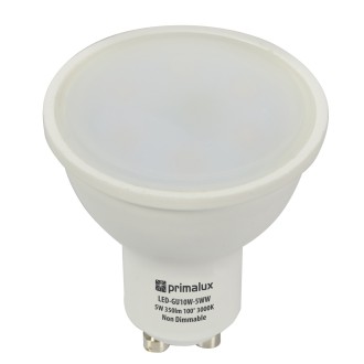 Primalux GU10 LED Bulb 5W 350lm 100° 3000K
