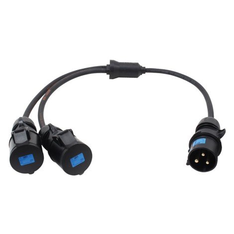 Moulded Y Split - 4mm 32A 1PH Connectors
