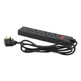 4 Gang 2m 13A HD Mains Extension Lead, Black (EXS1342B)