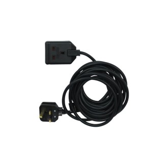 1 Gang 5m 13A HD Mains Extension Lead, Black (EXS1315B)
