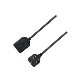 1 Gang 10m 13A HD Mains Extension Lead, Black (EXS13110B)
