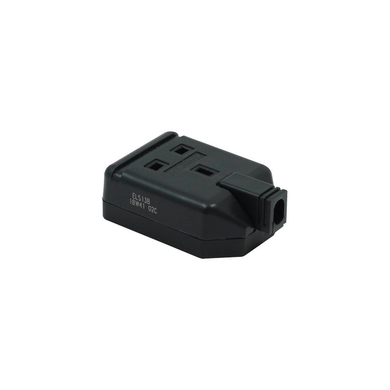 1 Gang 13A HD Mains Socket, Black (ELS13B)