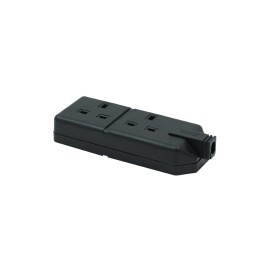 2 Gang 13A HD Mains Socket, Black (ELS132B)