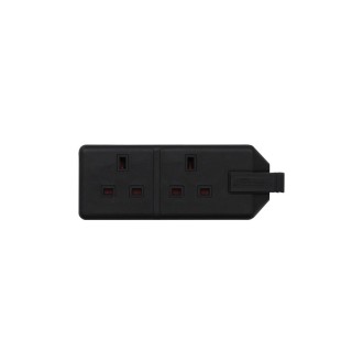 2 Gang 13A HD Mains Socket, Black (ELS132B)
