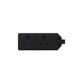 2 Gang 13A HD Mains Socket, Black (ELS132B)