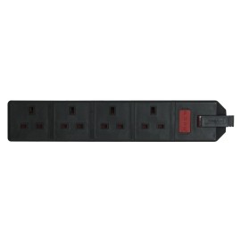 4 Gang 13A HD Mains Socket, Black (ELS134B)