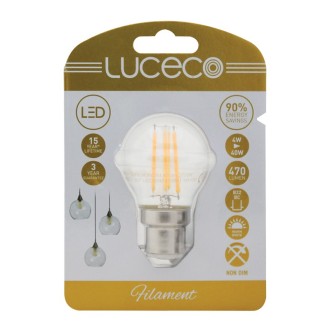 4W LED CLEAR GOLF BALL FILAMENT LAMP, B22 2700K