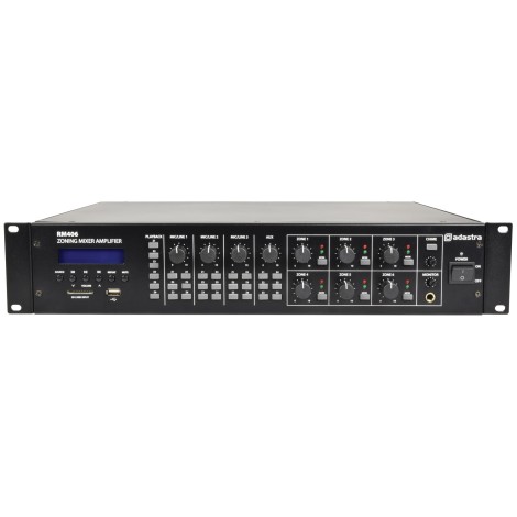 Adastra RM406 Mixer-Amp 100V 6 x 40W + USB/SD/FM/BT