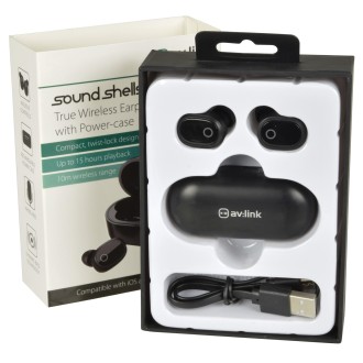 Avlink True Wireless Bluetooth Earphones & Charging Case Black