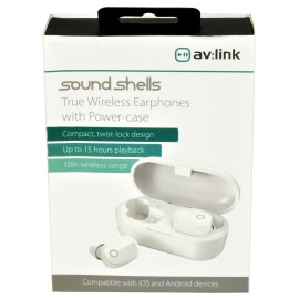 Avlink True Wireless Bluetooth Earphones & Charging Case White