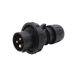 16A 230V IP67 2P+E Black Plug (0132-6X)