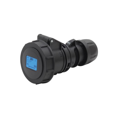 16A 230V IP67 2P+E Black Socket (2132-6X)