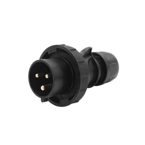 32A 230V IP67 2P+E Black Plug (0232-6X)