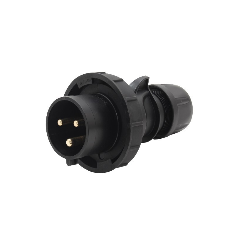 32A 230V IP67 2P+E Black Plug (0232-6X)