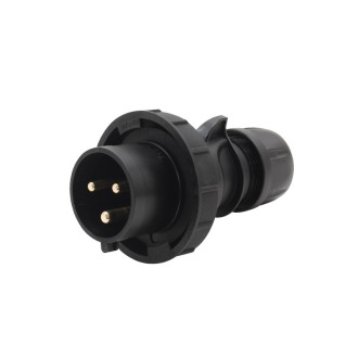 32A 230V IP67 2P+E Black Plug (0232-6X)