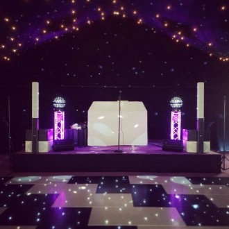 LEDJ Black Starlit Dance Floor System 16ft x 16ft