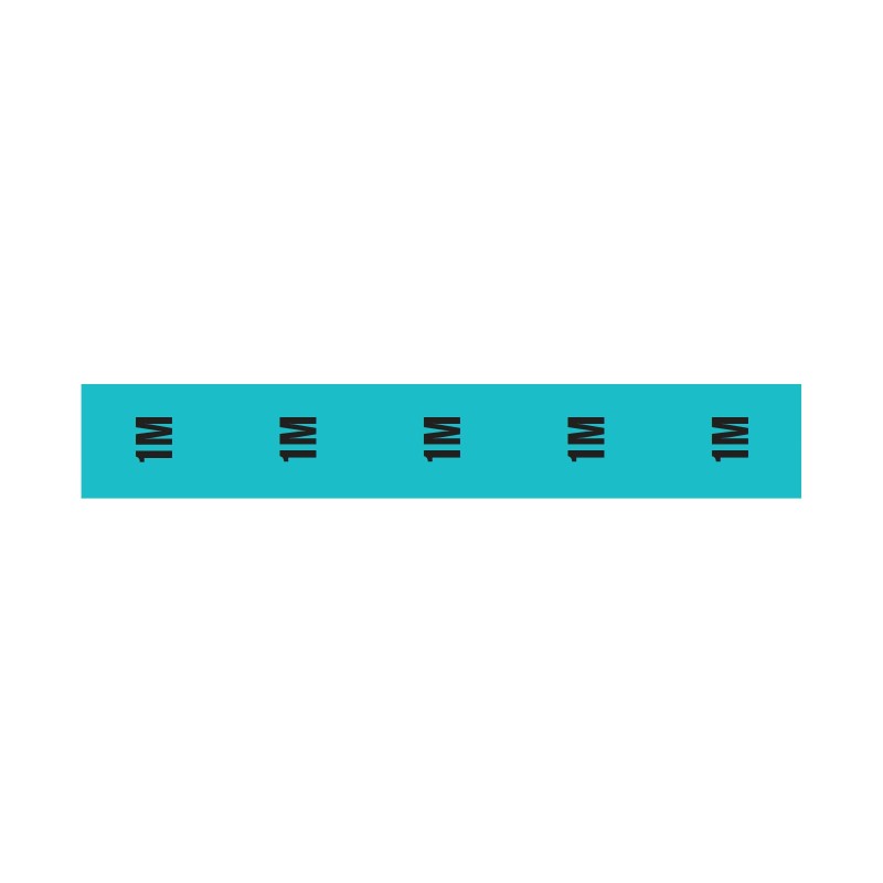Cable Length ID Tape (24mm x 33m) - 1m Light Blue