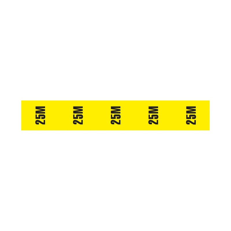 Cable Length ID Tape (24mm x 33m) - 25m Yellow