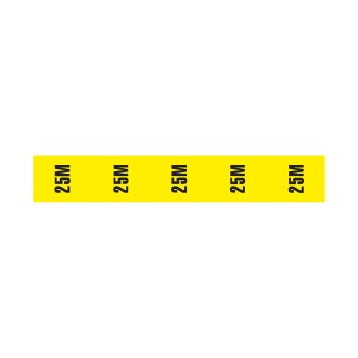 Cable Length ID Tape (24mm x 33m) - 25m Yellow