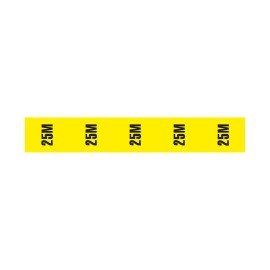 Cable Length ID Tape (24mm x 33m) - 25m Yellow