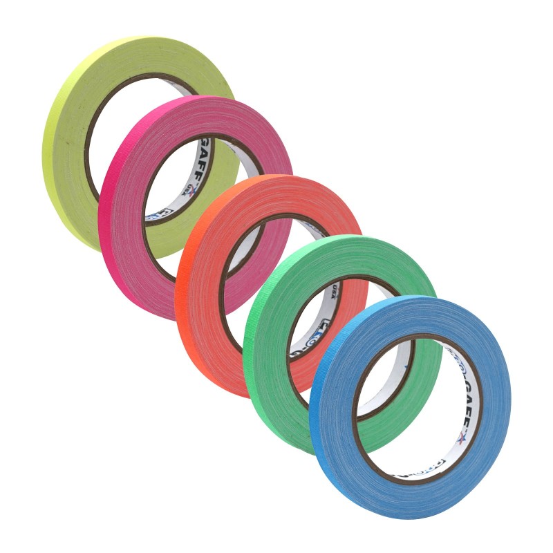 Fluorescent Cloth Gaffer Tape 3170 12mm x 23m 5 Pack