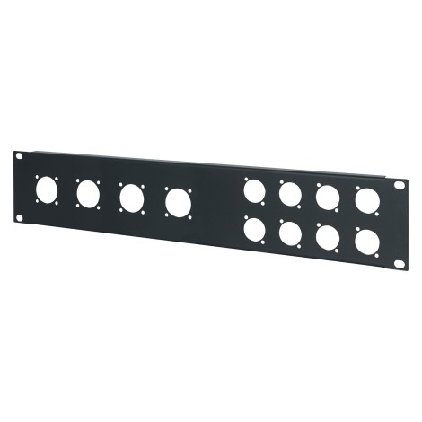 2U 19'' Punched Rack Panel - 4 D and 4 G Type  (R1273MPR/2UK)