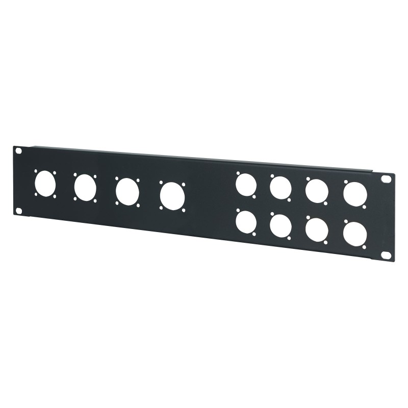 2U 19'' Punched Rack Panel - 4 D and 4 G Type  (R1273MPR/2UK)