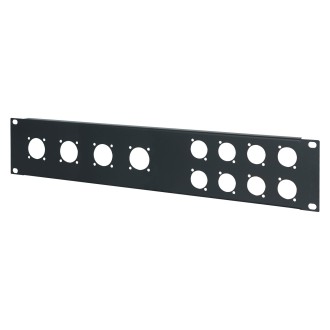 2U 19'' Punched Rack Panel - 4 D and 4 G Type  (R1273MPR/2UK)