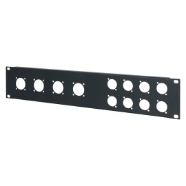 2U 19'' Punched Rack Panel - 4 D and 4 G Type  (R1273MPR/2UK)