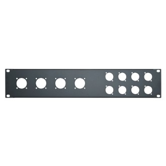 2U 19'' Punched Rack Panel - 4 D and 4 G Type  (R1273MPR/2UK)