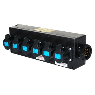 Socapex Breakout Box, 19-Pin to 6 x 16A Sockets