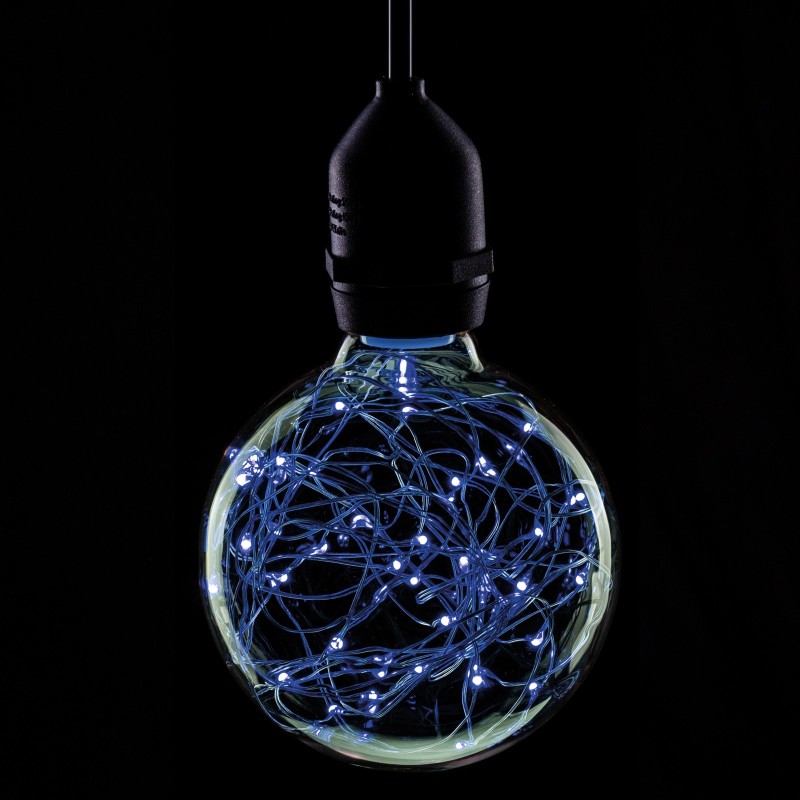 1.7W LED G95 ES Poly Star Polycarbonate Lamp, Blue