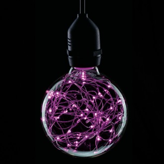 1.7W LED G95 ES Poly Star Polycarbonate Lamp, Magenta