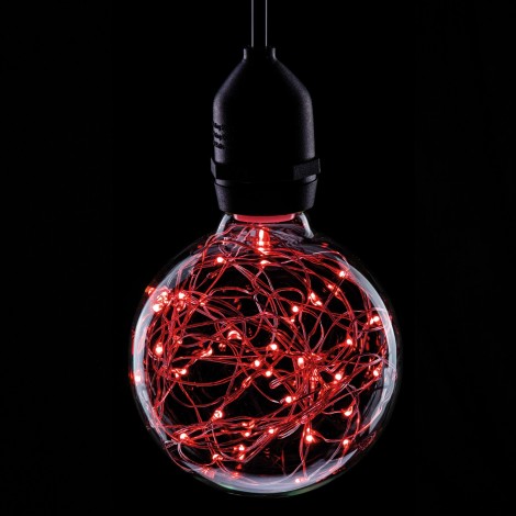 1.7W LED G95 ES Poly Star Polycarbonate Lamp, Red
