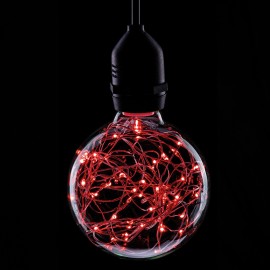 1.7W LED G95 ES Poly Star Polycarbonate Lamp, Red