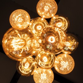 6W Dimmable LED G125 Globe Crackle Filament Lamp 2200K ES