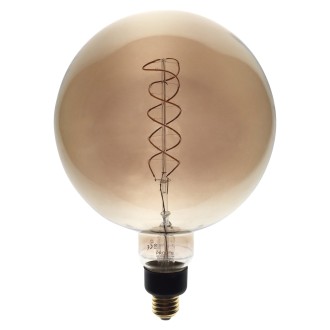 4W Dimmable LED G200 Globe Smoked Spiral Filament Lamp 2200K ES