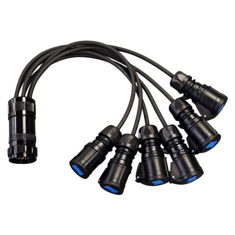 Socapex 19-Pin Male - 16A Female 2.5mm Fan-Out Cable