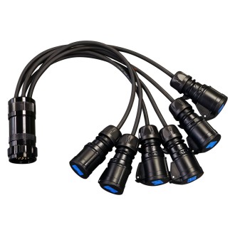 Socapex 19-Pin Male - 16A Female 2.5mm Fan-Out Cable