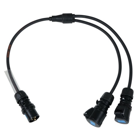Moulded Y Split - 1.0m 2.5mm 16A Connectors