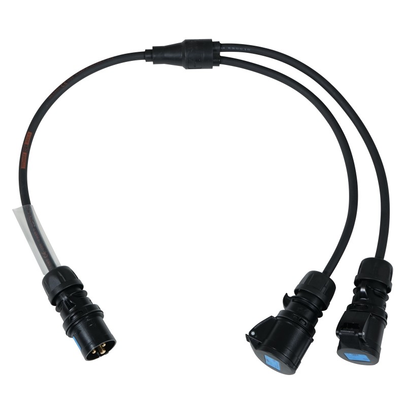 Moulded Y Split - 1.0m 2.5mm 16A Connectors