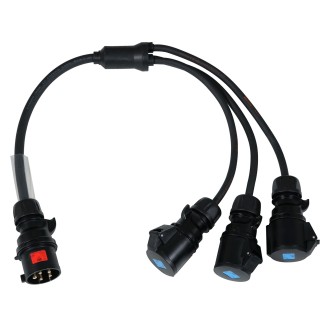 Moulded Y Split - 32A 3PH Male to 3 x 32A 1PH Female