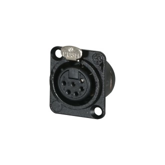Neutrik XLR 6-Pin Female Chassis Socket NC6FD-L-BAG-1,  CONN132
