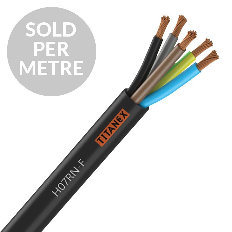 Titanex H07-RNF 35mm 5 Core Rubber Cable - Cut Length