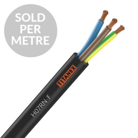 Titanex H07-RNF 6mm 3 Core Rubber Cable - Cut Length