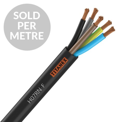 Titanex H07-RNF 4mm 5 Core Rubber Cable - Cut Length