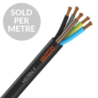 Titanex H07-RNF 4mm 5 Core Rubber Cable - Cut Length