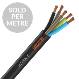 Titanex H07-RNF 4mm 5 Core Rubber Cable - Cut Length