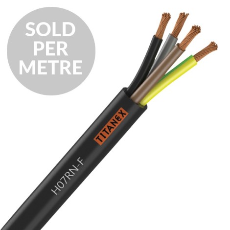 Titanex H07-RNF 4mm 4 Core Rubber Cable - Cut Length