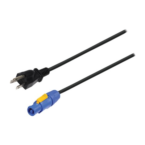 LEDJ Grounded USA Plug to Neutrik powerCON NAC3FCA 1m